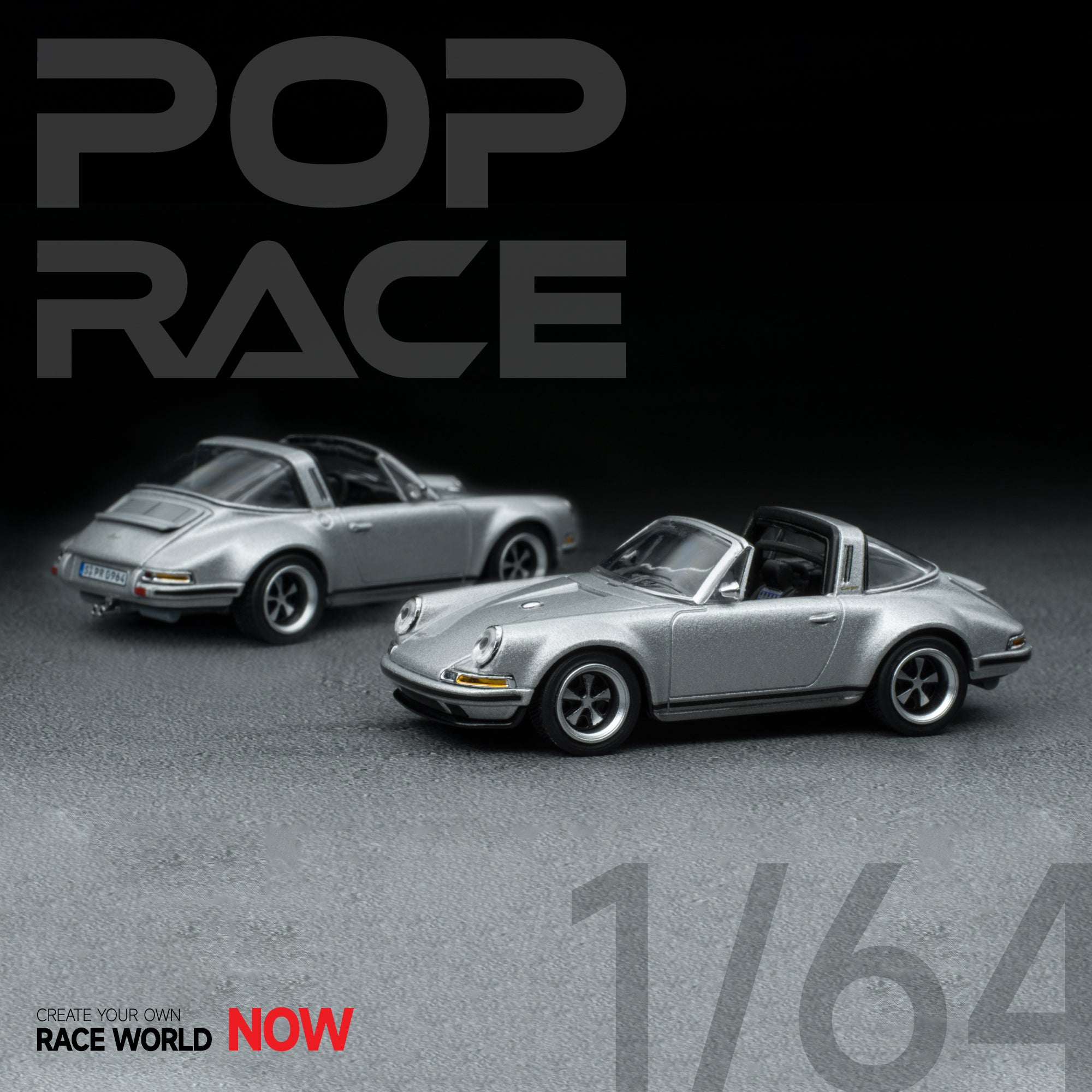 POPRACE 1:64 Singer Targa Silver PR64-SGTA-SL01 – Horizon Diecast
