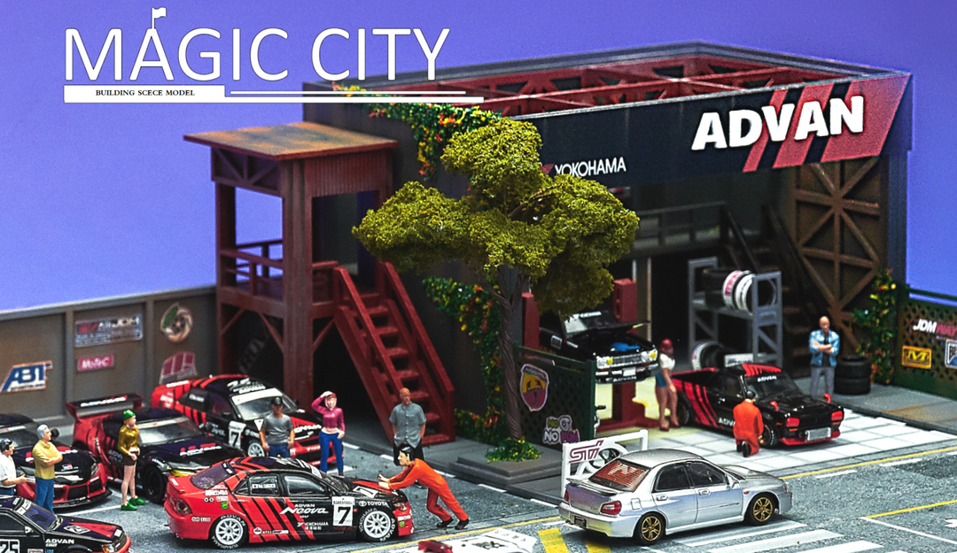 [Preorder] Magic City 1:64 Diorama ADVAN Showroom & Repair Shop