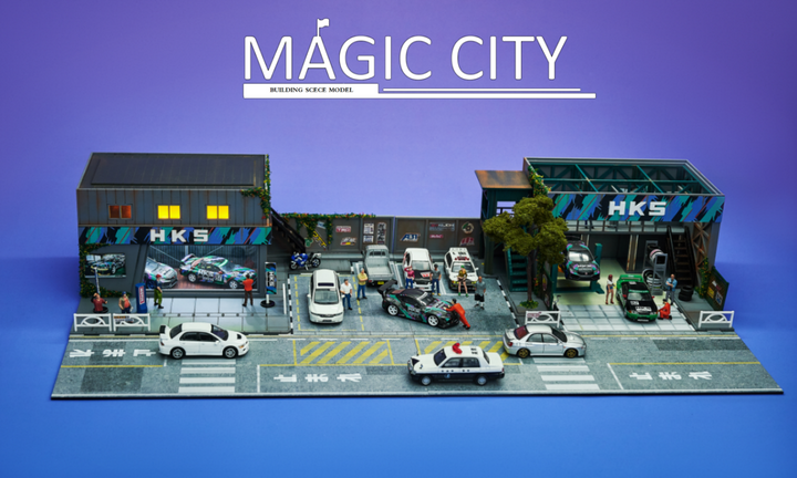 [Preorder] Magic City 1:64 Diorama HKS Showroom & Repair Shop