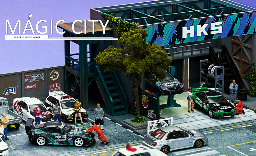 [Preorder] Magic City 1:64 Diorama HKS Showroom & Repair Shop