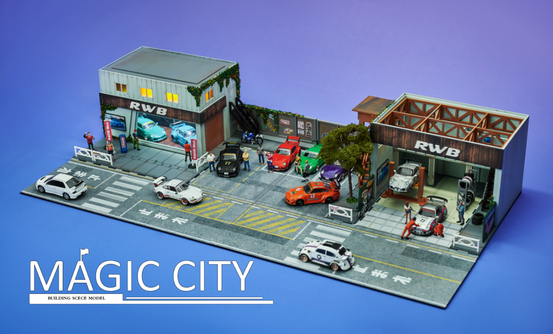 Magic City 1:64 Diorama RWB Showroom & Repair Shop