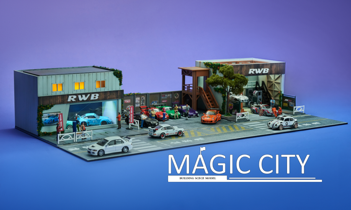 Magic City 1:64 Diorama RWB Showroom & Repair Shop