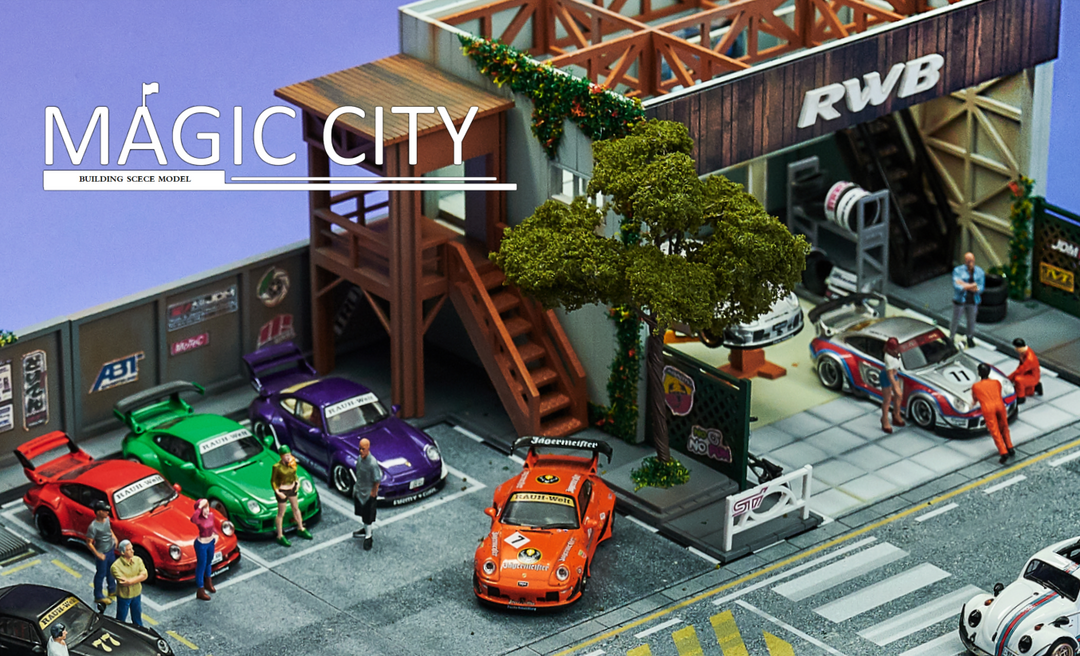 Magic City 1:64 Diorama RWB Showroom & Repair Shop