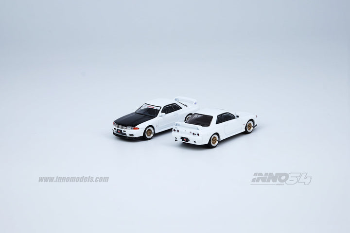 Inno64 1:64 Nissan Skyline GT-R (R32) Crystal White w/Extra Wheels