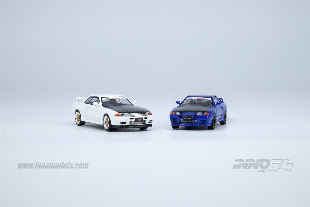 Inno64 1:64 Nissan Skyline GT-R (R32) Crystal White w/Extra Wheels