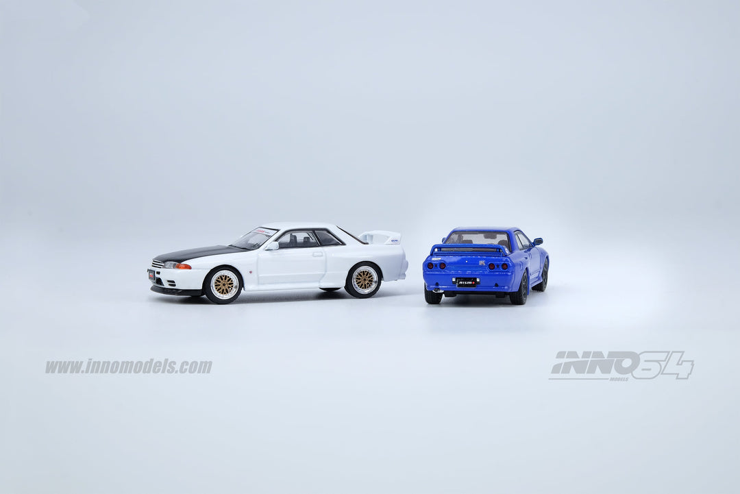 Inno64 1:64 Nissan Skyline GT-R (R32) Crystal White w/Extra Wheels