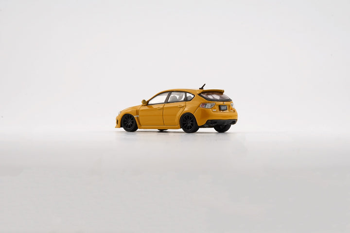 BM Creation 1:64 Subaru 2009 IMPREZA WRX STI Yellow LHD 64B0221 Rear