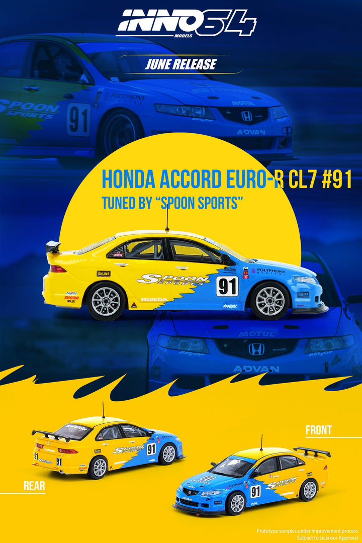 Inno64 1:64 Honda Accord Euro-r (CL7) #91 Spoon Sports IN64-CL7-SP