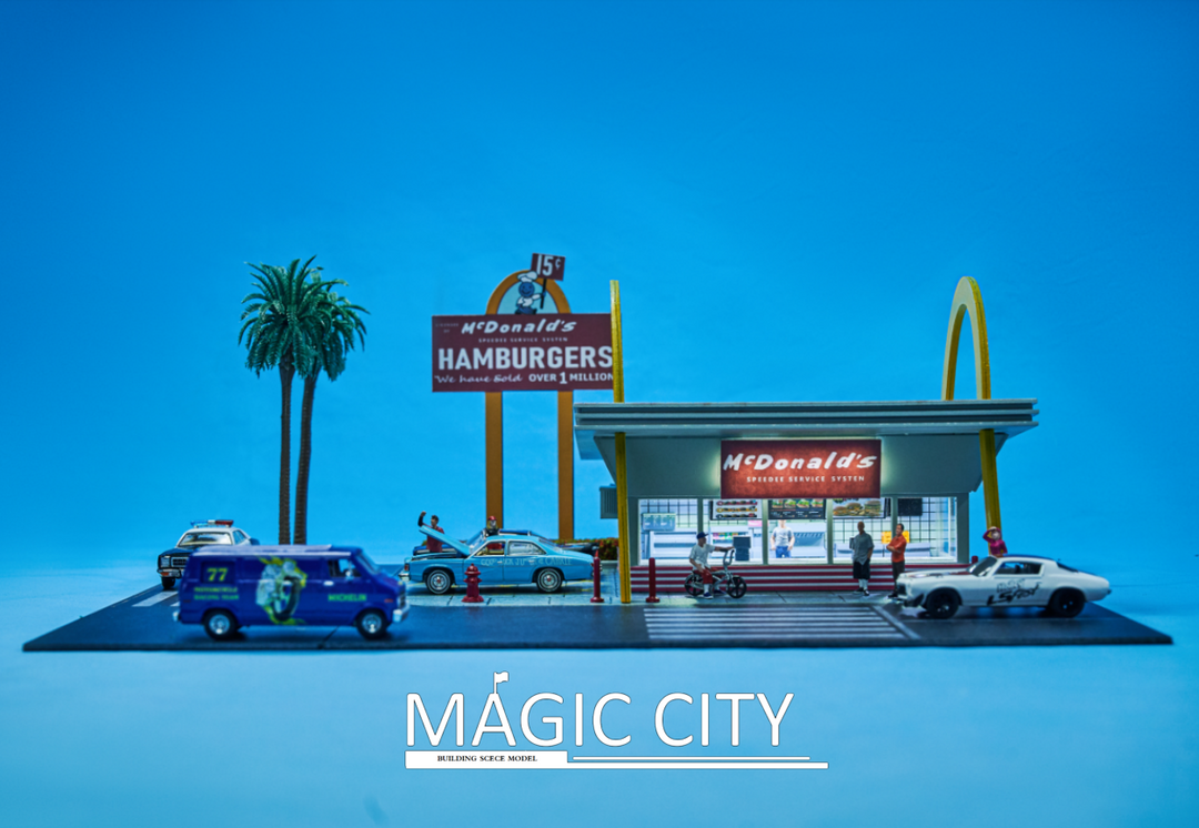 Magic City 1:64 Diorama American Street View - McDonald's Drive