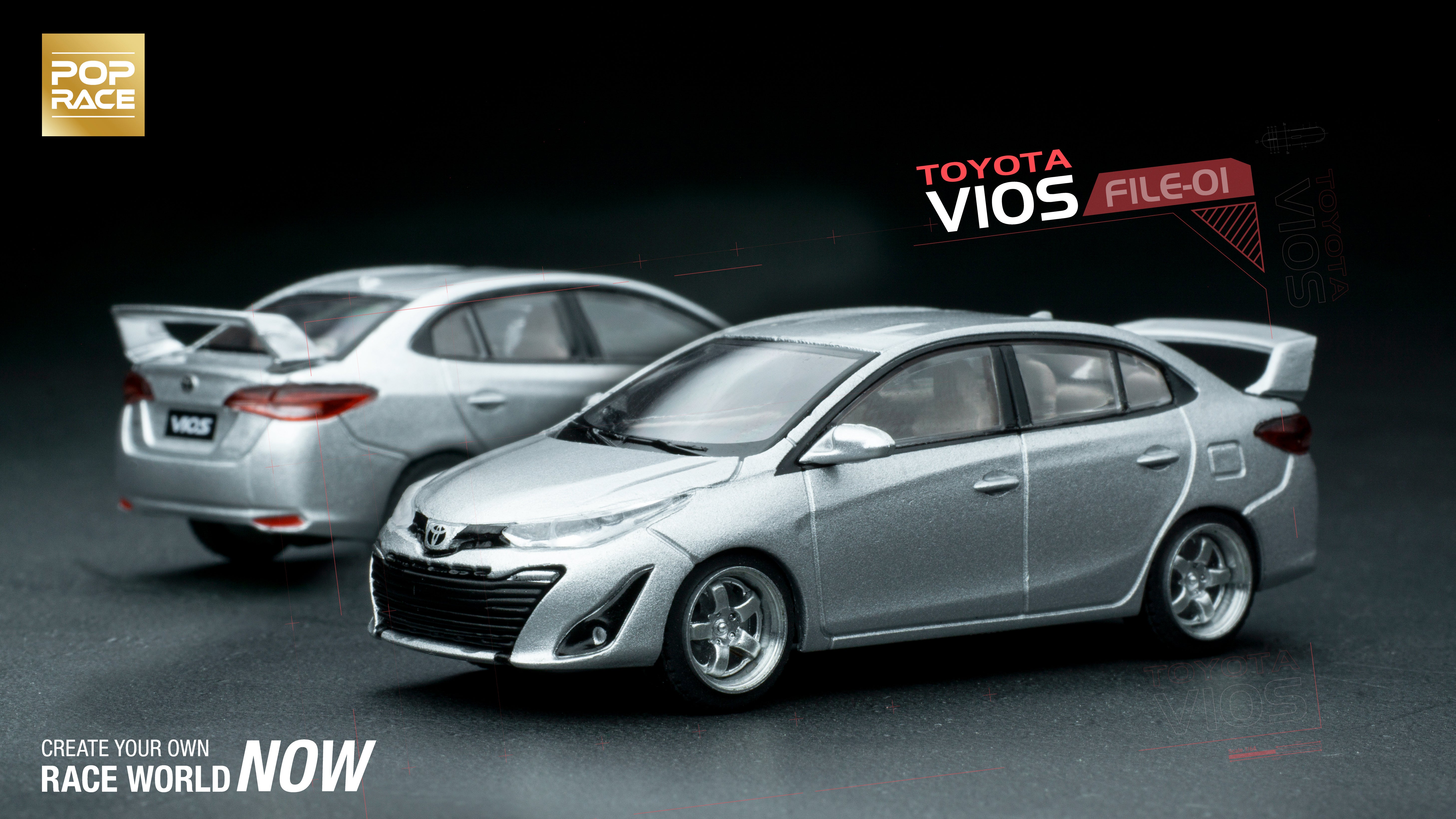 POPRACE 1:64 Toyota GR VIOS Silver PR64-TVIO-19SL – Horizon Diecast