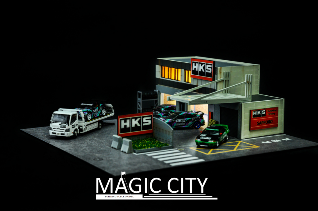 Magic City 1:64 Diorama Sapporo HKS factory (B) In Japan 110028