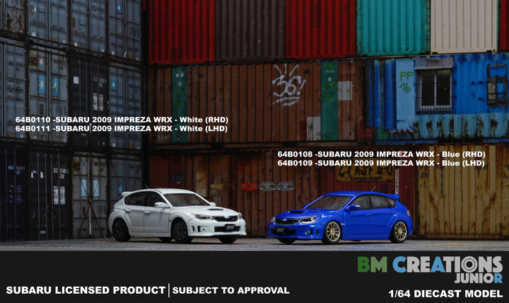 BM Creations 1:64 Subaru 2009 Impreza WRX Blue