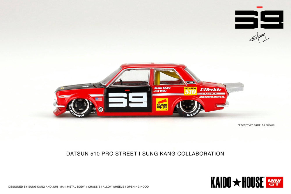 Kaido House x Mini GT 1:64 Datsun 510 Pro Street SK510 Red KHMG003 Side
