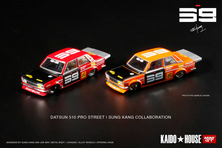 Kaido House x Mini GT 1:64 Datsun 510 Pro Street SK510 Orange
