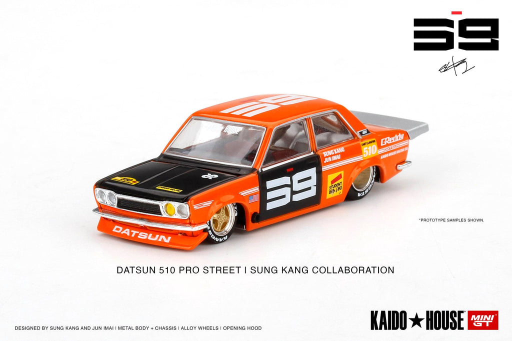Kaido House x Mini GT 1:64 Datsun 510 Pro Street SK510 Orange