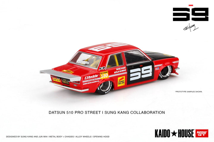 Kaido House x Mini GT 1:64 Datsun 510 Pro Street SK510 Red KHMG003 Rear