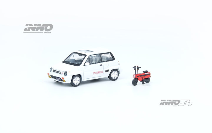 Inno64 1:64 Honda City Turbo II White With Red MOTOCOMPO IN64-CITYII-WHI