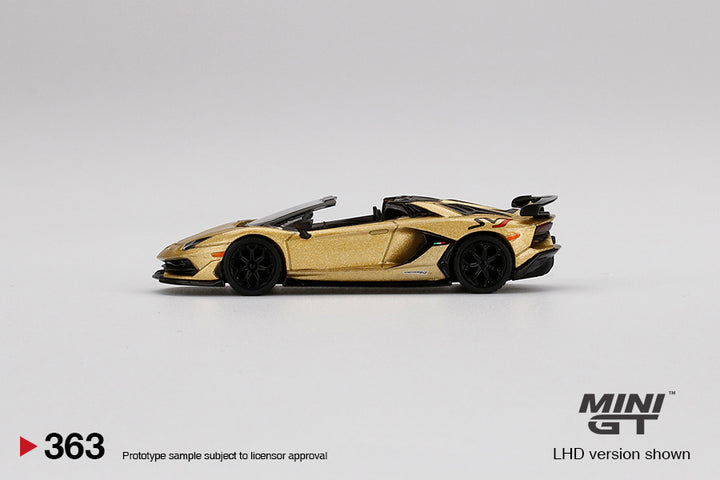 Mini GT 1:64 Lamborghini Aventador SVJ Roadster Oro Elios MGT00363-L LHD Side