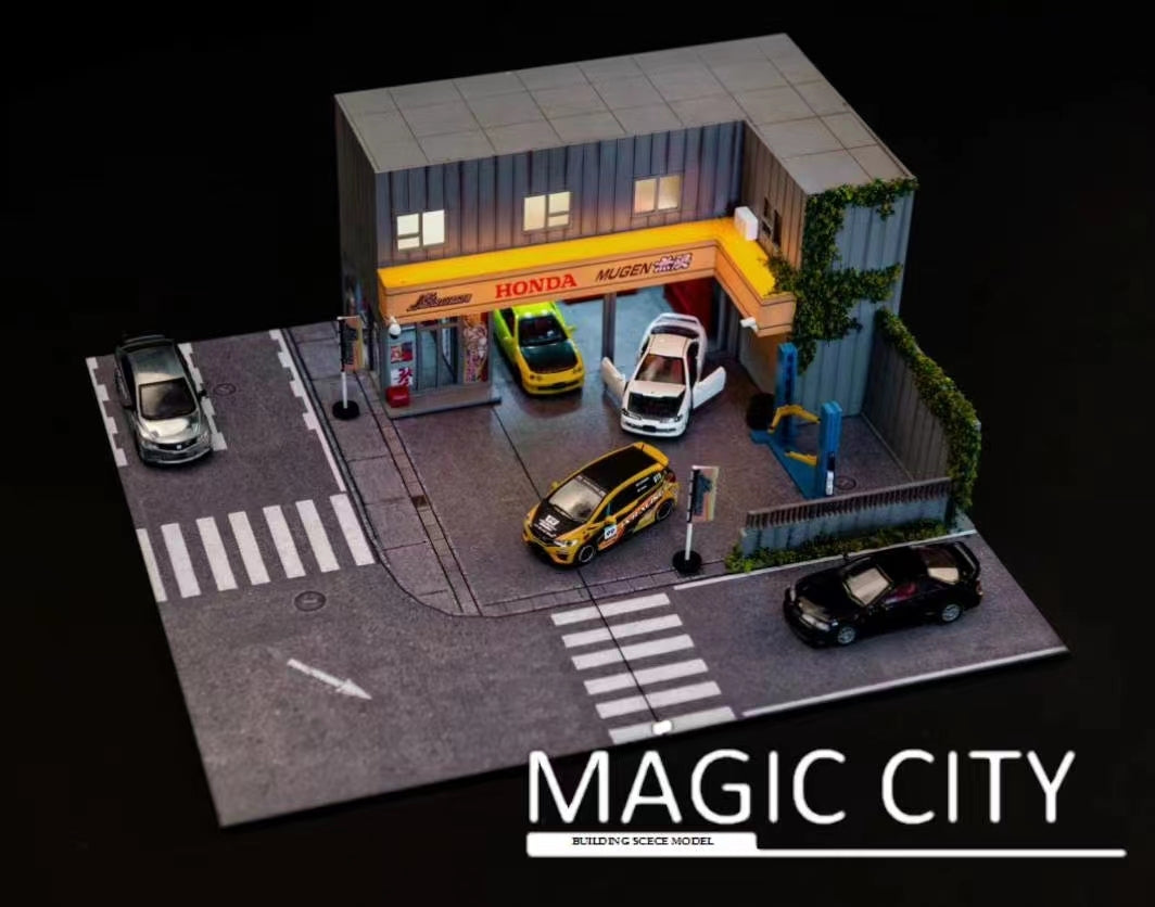 Magic City 1:64 Diorama Japan Honda JS Modification Headquarters