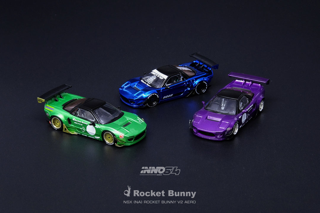 Inno64 1:64 NSX (NA) Rocket Bunny V2 Aero Chrome Blue