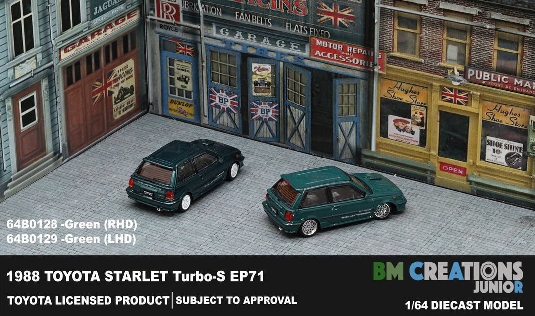 [Preorder] BM Creation 1:64 Toyota 1988 Starlet Turbo-S (EP71) Green LHD