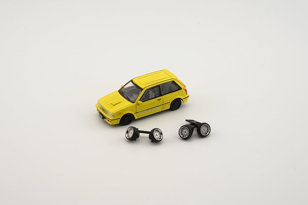 BM Creation 1:64 Toyota Starlet Turbo S 1988 EP71 Yellow RHD