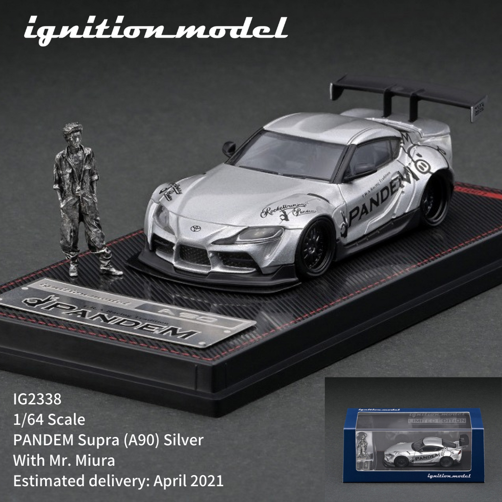 Ignition Model 1:64 PANDEM Toyota Supra A90 Silver W/ Mr. Miura