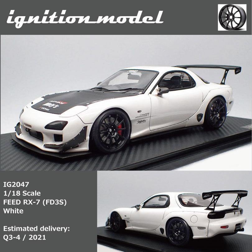 Ignition Model 1:18 FEED RX-7 (FD3S) White with carbon bonnet IG2047