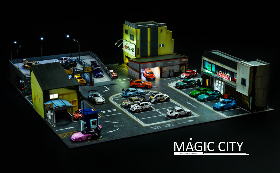Magic City 1:64 Diorama RWB Roppongi Double-layer Parking Lot