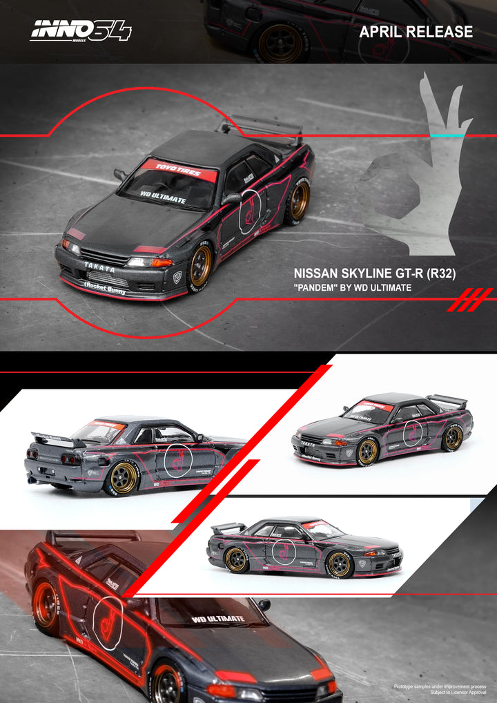 Inno64 1:64 Nissan Skyline GT-R R32 "PANDEM" By WD ULTIMATE
