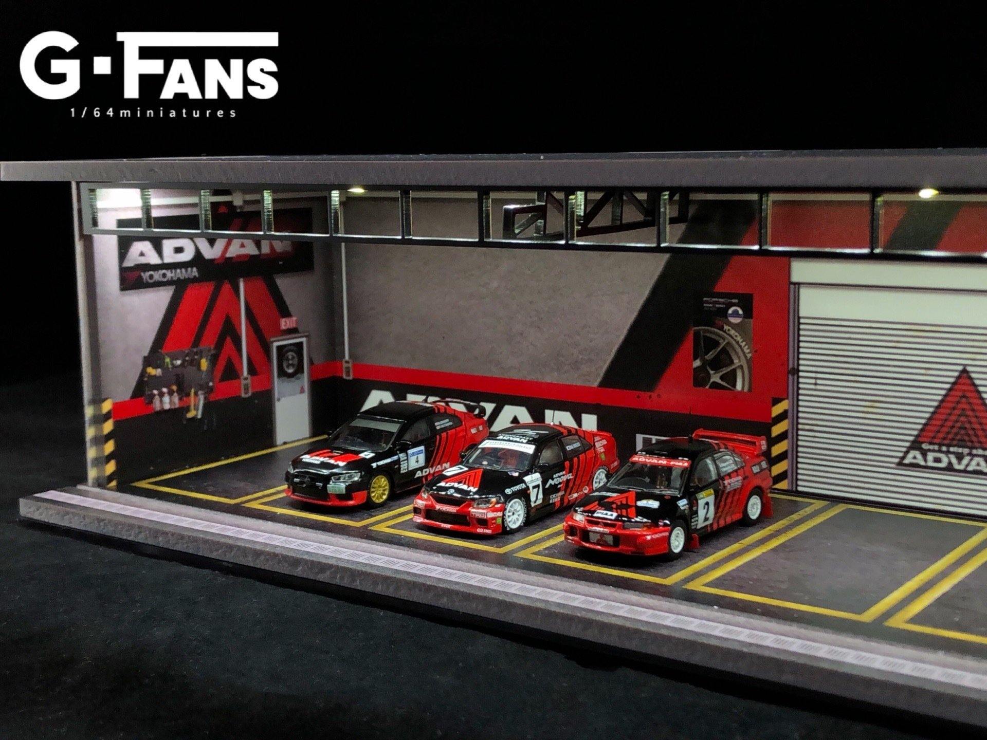 G.Fans 1:64 Garage Diorama with LED (Advan Theme) 710008 – Horizon