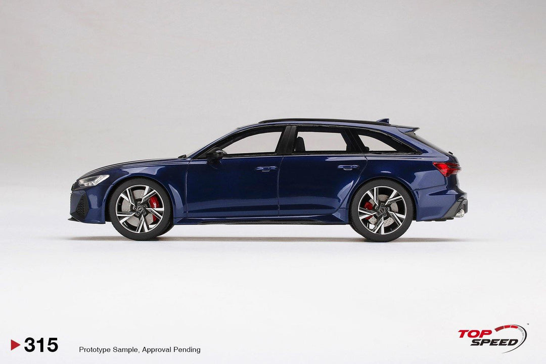 TopSpeed 1:18 Audi RS 6 Avant Carbon Black Navarra Blue Metallic TS0315 Side