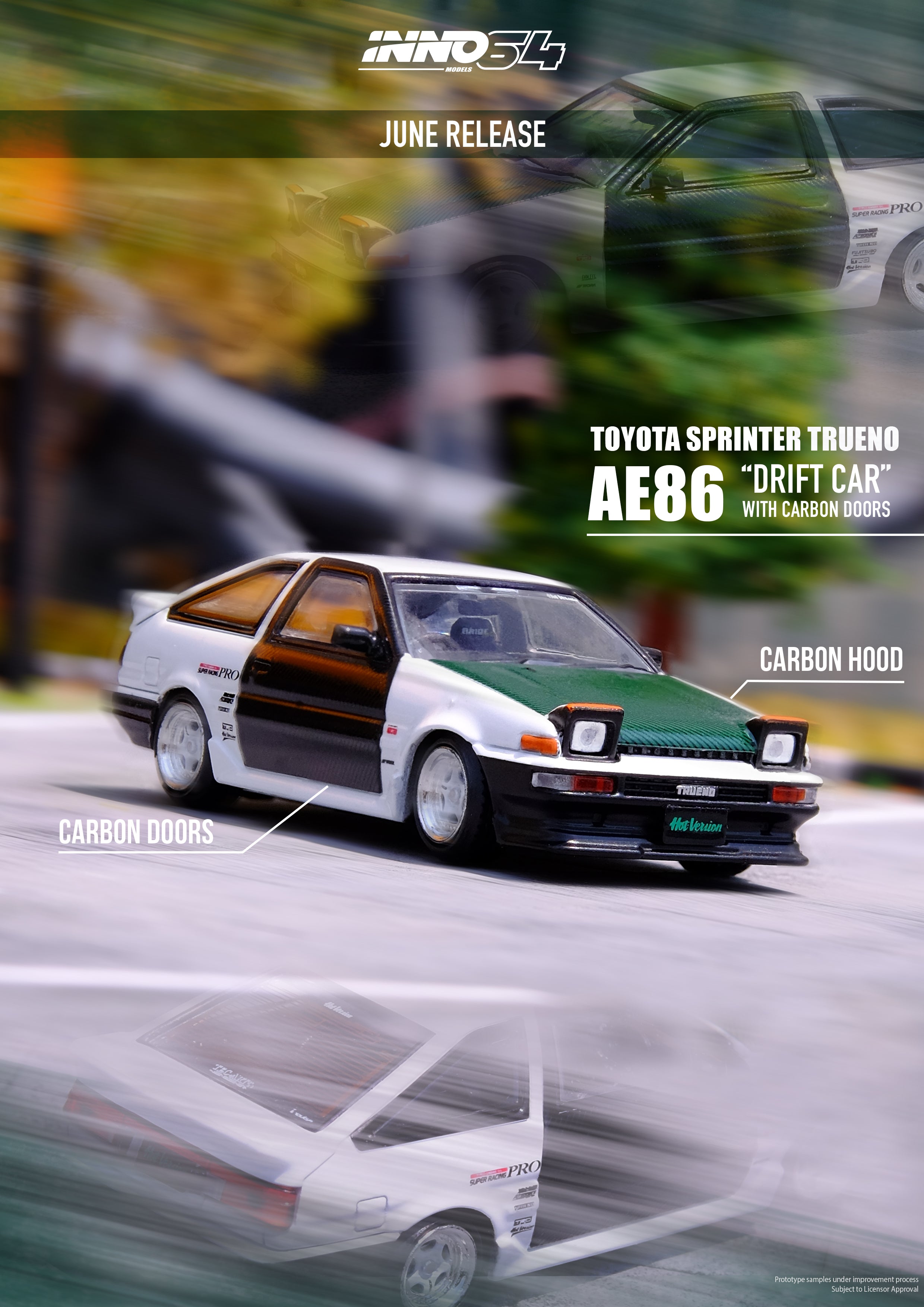 ミニカー INNO AE86 sprinter trueno drift car 1/64 Inno64 1:64 Toyota Sprinter Trueno AE86 