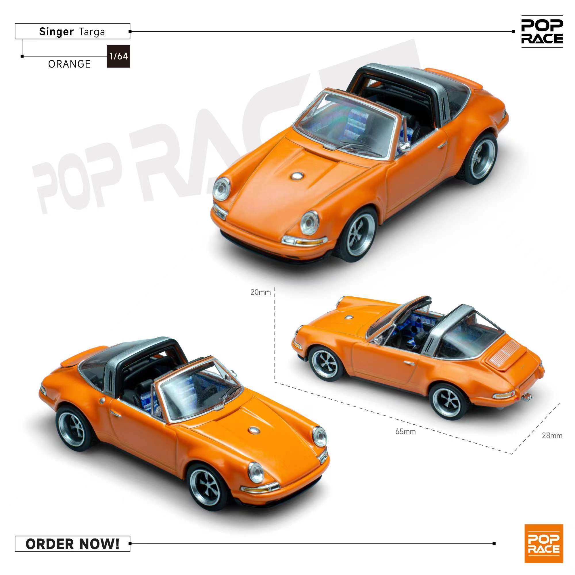 POPRACE 1:64 Singer Targa Orange PR64-SGTA-OR01 – Horizon Diecast