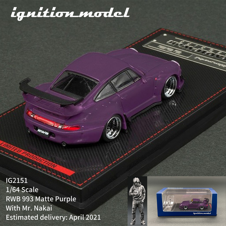 Ignition Model 1:64 Porsche 993 RWB Purple with Mr. Nakai Figure