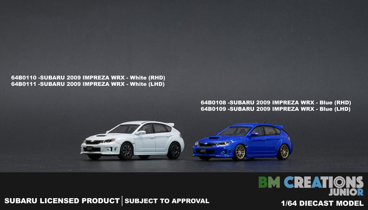 BM Creations 1:64 Subaru 2009 Impreza WRX Blue
