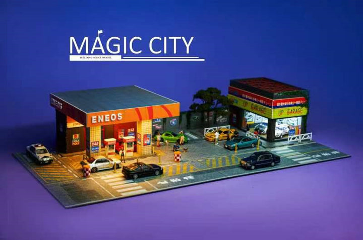 Magic City 1:64 Diorama ENEOS Gas Station & Display Building 110053
