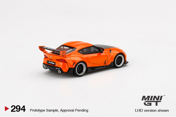 Mini GT 1:64 Pandem Toyota GR Supra V1.0 LHD Orange MGT00294-MJ Rear