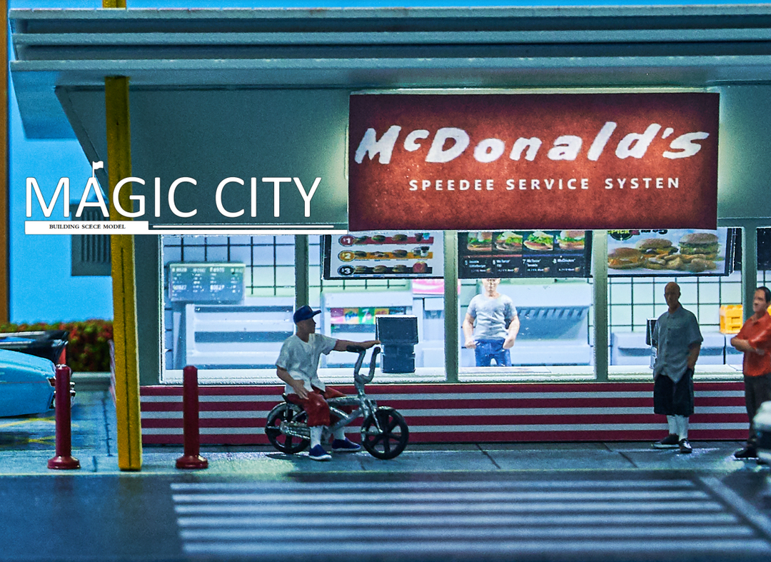 Magic City 1:64 Diorama American Street View - McDonald's Drive Through