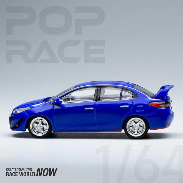 POPRACE 1:64 Toyota GR VIOS Blue PR64-TVIO-19BL Side