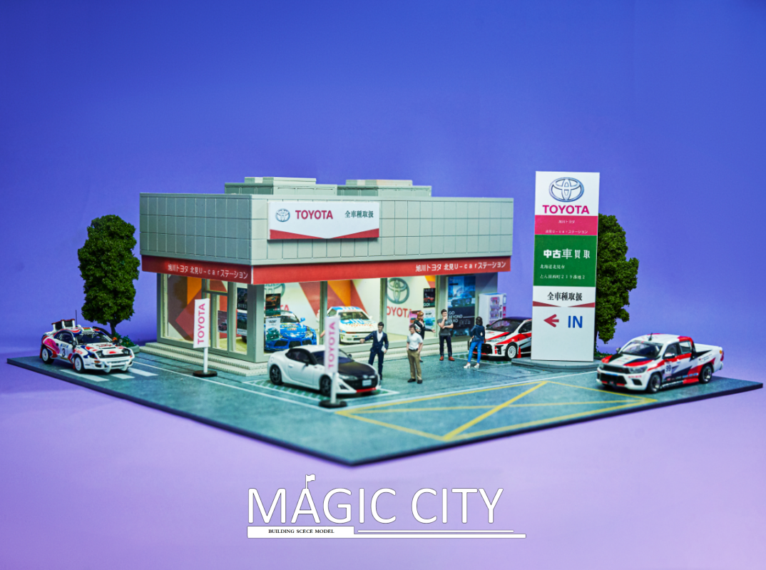 Magic City 1:64 Diorama Japanese Street Scene - Toyota Showroom