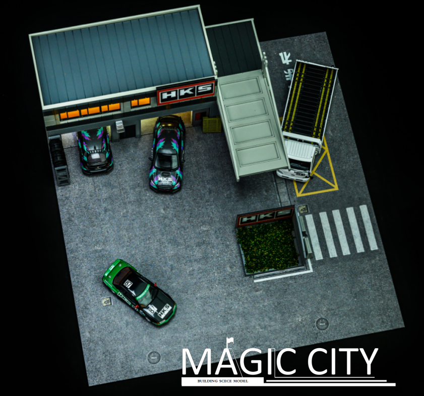 Magic City 1:64 Diorama Sapporo HKS factory (B) In Japan