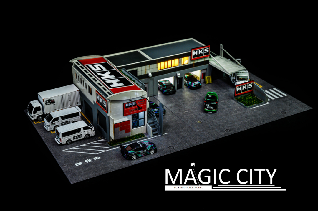 Magic City 1:64 Diorama Sapporo HKS factory In Japan Full Set
