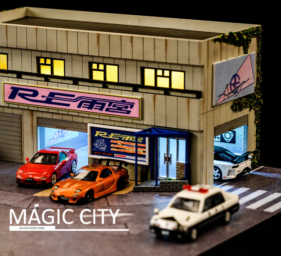 [Preorder] Magic City 1:64 Diorama RE Amemiya Japanese Tuner Shop - Horizon Diecast