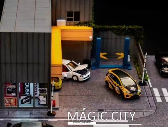 Magic City 1:64 Diorama Japan Honda JS Modification Headquarters