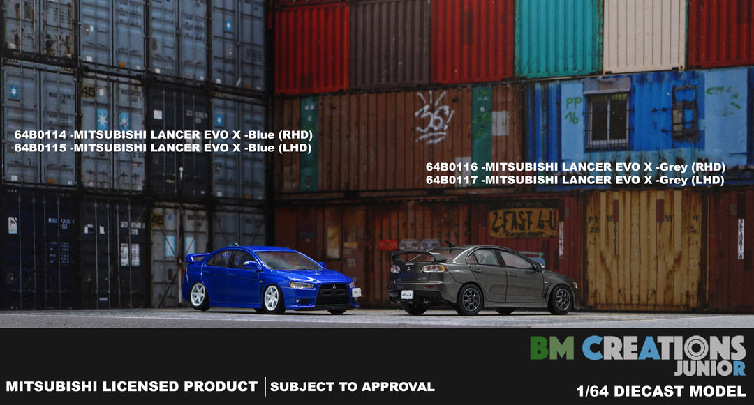 BM Creations 1:64 Mitsubishi Lancer EVO X Grey