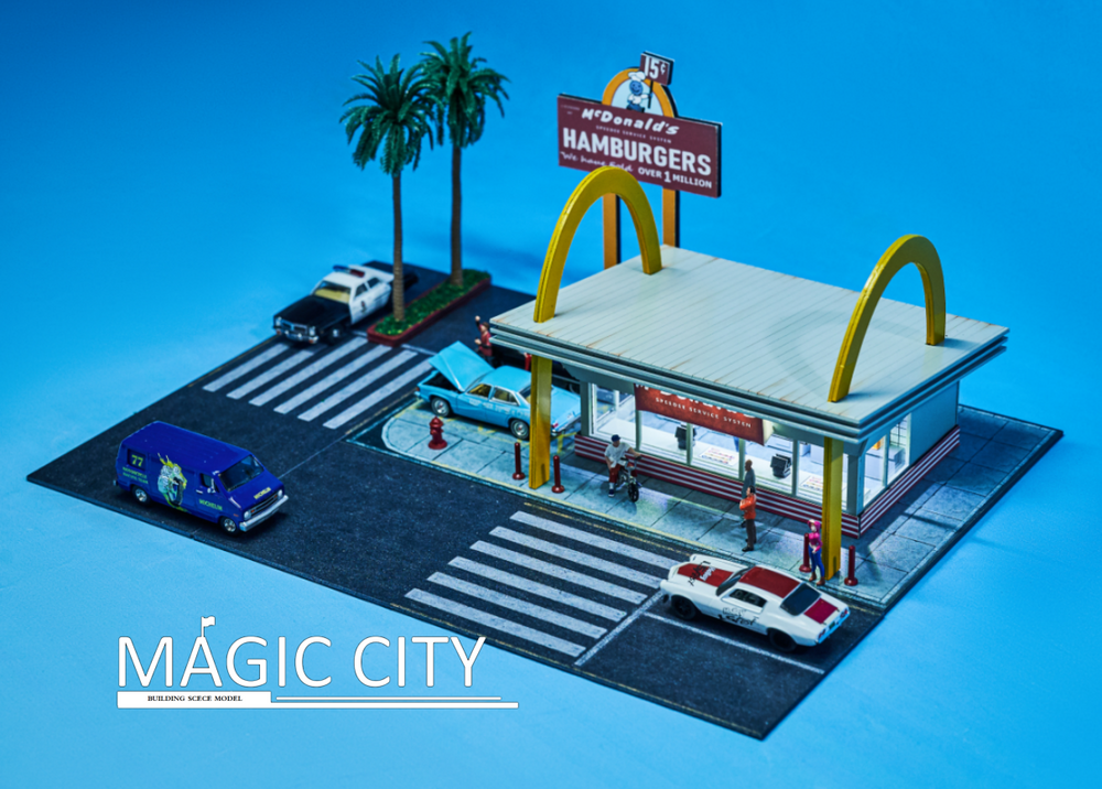 Magic City 1:64 Diorama American Street View - McDonald's Drive Through US0007