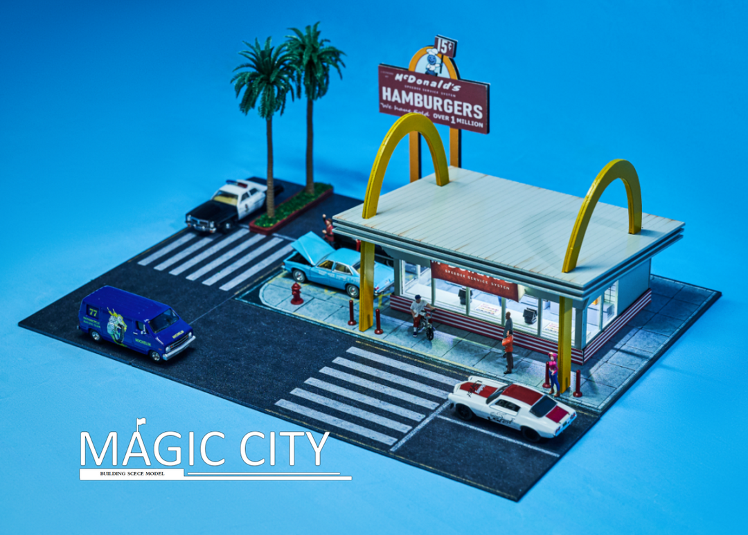 Magic City 1:64 Diorama American Street View - McDonald's Drive Through