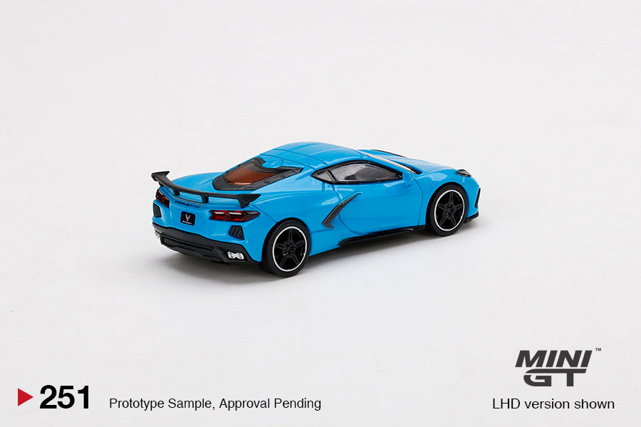 Mini GT 1:64 Chevrolet Corvette Stingray 2020 Rapid Blue MGT00251-L Rear