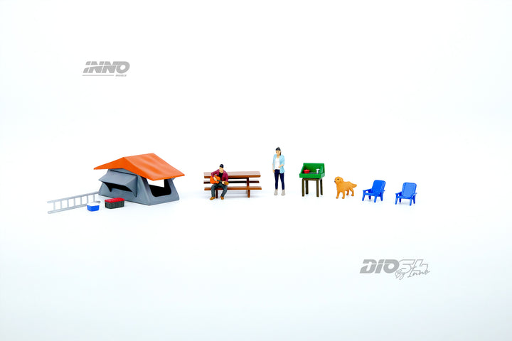 Inno64 1:64 Toyota Land Cruiser FJ60 Car Camping Diorama with Figures